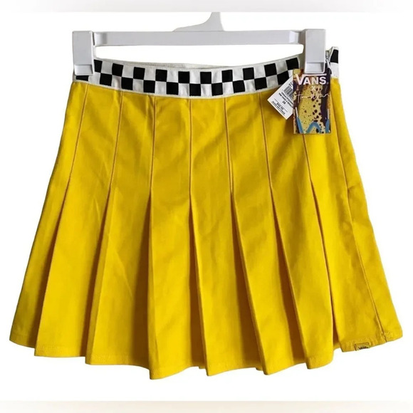 Vans X Tierra Whack pleated skirt in yellow NWT Sz 28 - Picture 6 of 9